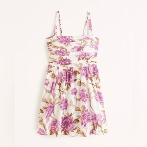 Abercrombie Emerson Poplin Wide Strap Mini Dress - Purple Floral